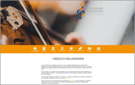 Screenshot www.volksbank-hochrhein-stiftung.de